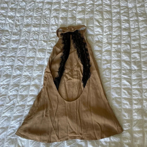 For Love & Lemons tan lace halter top - Picture 6 of 9
